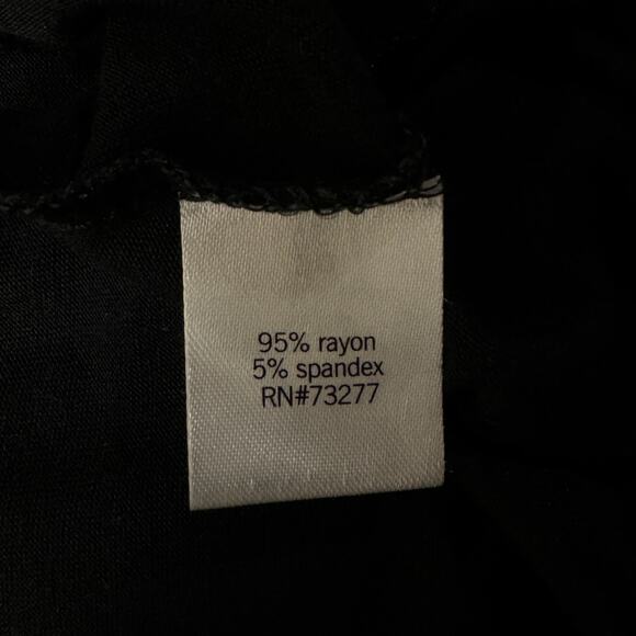 APT 9 Large Top Floral Embroidered 3/4 Bell Sleeves Stretch Wide Neckline Black - Picture 8 of 9